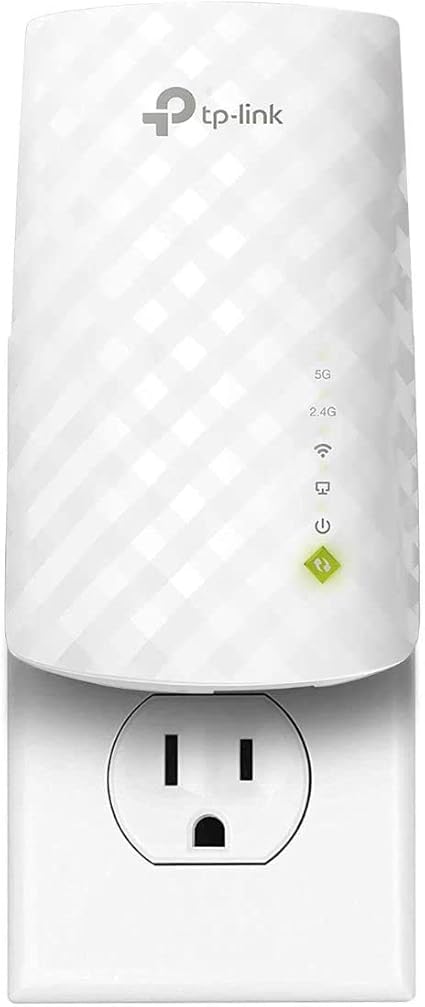 TP-Link RE220 WiFi Extender With Ethernet Port, Dual Band 5GHz/2.4GHz, Up to 44% More Bandwidth Than Single Band, Covers Up to 1200 Sq.ft and 30 Devices, Signal Booster Amplifier Supports OneMesh