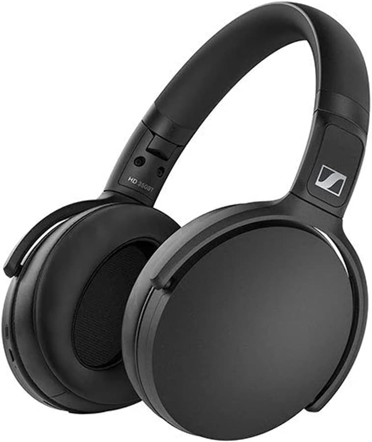 Sennheiser HD 350BT Black Bluetooth 5.0 Wireless Headphone - 30-Hour Battery Life, USB-C Fast Charging, Virtual Assistant Button, Foldable - Black