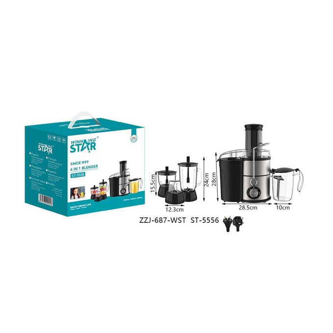 Winning star Multifunctional 4 In 1 Blender Juice Extractor Slow Masticating Juicer Machine Food Processor - Multicolor