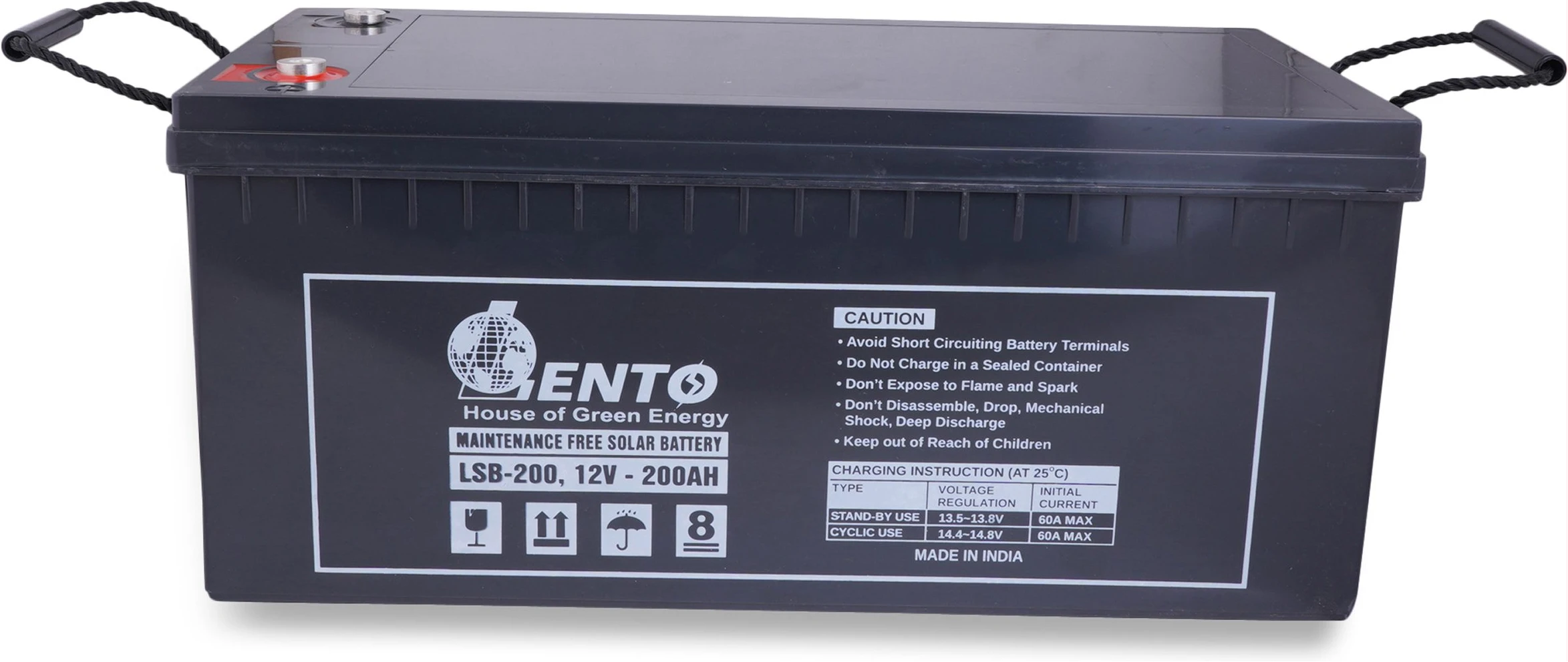 Lento 200AH 12V Solar Battery Sealed Maintenance-free Battery, Made in India