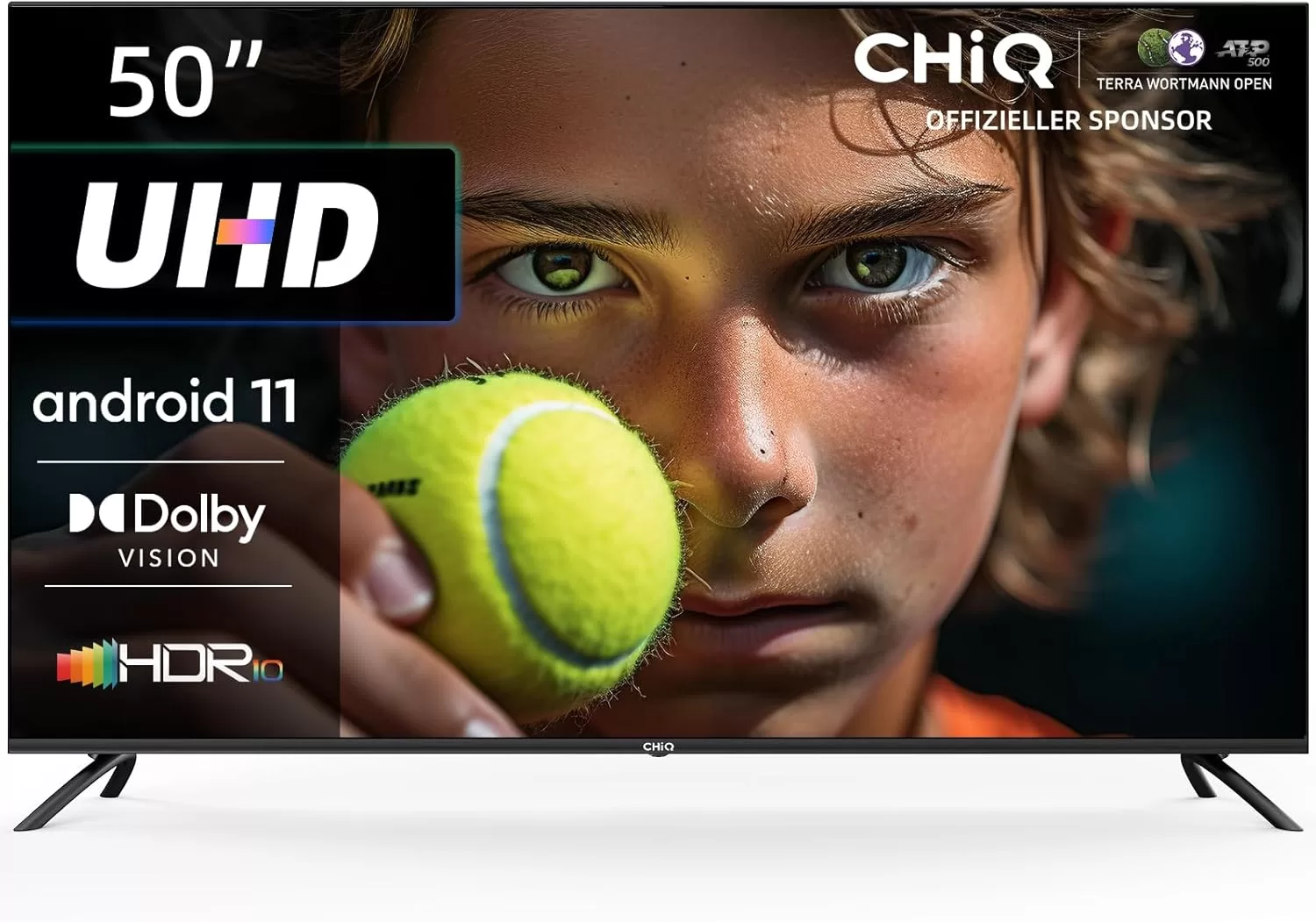 CHiQ 50-Inch Smart Android TV, Smart TV, UHD, 4K, Wi-Fi, Bluetooth, Google Assistant, Netflix, Prime Video, 3 HDMI, 2 USB (3YRs WRTY)