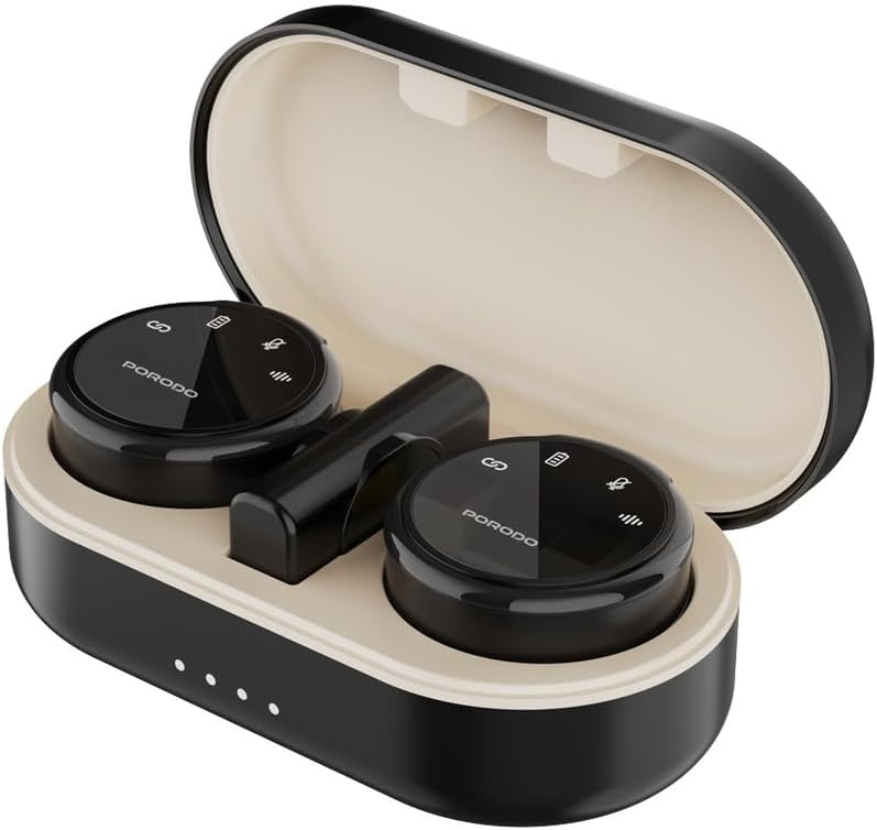 Porodo Lavalier Dual Microphones Type-C Connector With Lightning Adapter - Black