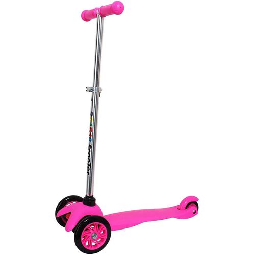 Mini Kick Runner Scooter For Kids 4 Wheels Plastic Skate Scooter For 3-10 Years Old Toddler and kids With Light Up Wheels And Adjustable Handle