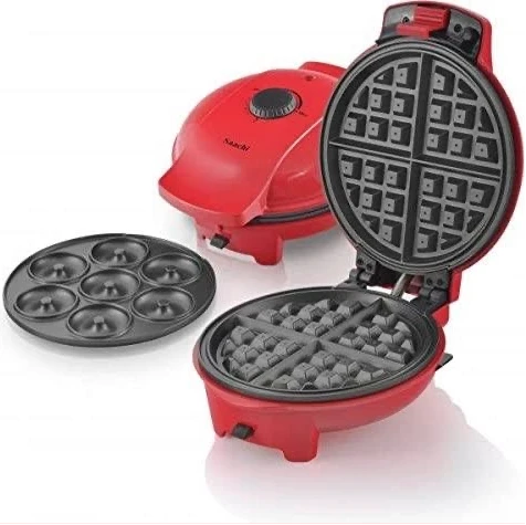 Saachi NL-2M-1545 2 In 1 Donut/Waffle Maker - Red