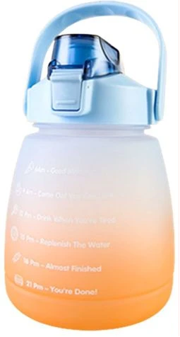 1500ml Time Marked Fitness Jug Outdoor Frosted Sports Water Bottle, Multi-Colour.