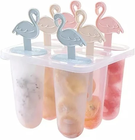 6 Ice Pop Makers, Popsicle Frozen Candy Ice Cream Moulds Tray- Multi-colour