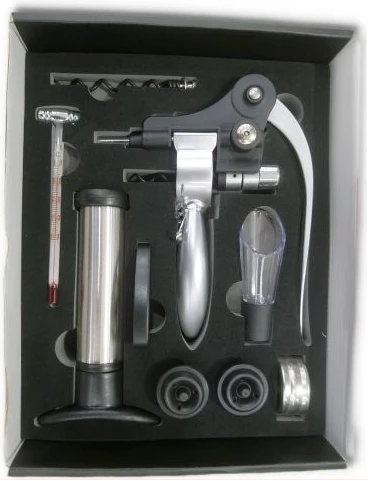 Corkscrew Wine Opener Kit Gift Set Box- Black