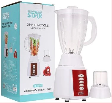 Winningstar 2 In1 Press Control Switch Fruit Juicer Smoothie Chopper Blender Mincer- Clear.