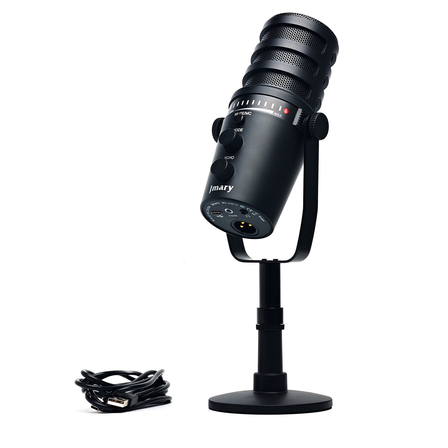 JMARY MC-PW12 USB Mic 360 Degree Rotating Zero Latency Desktop Microphone