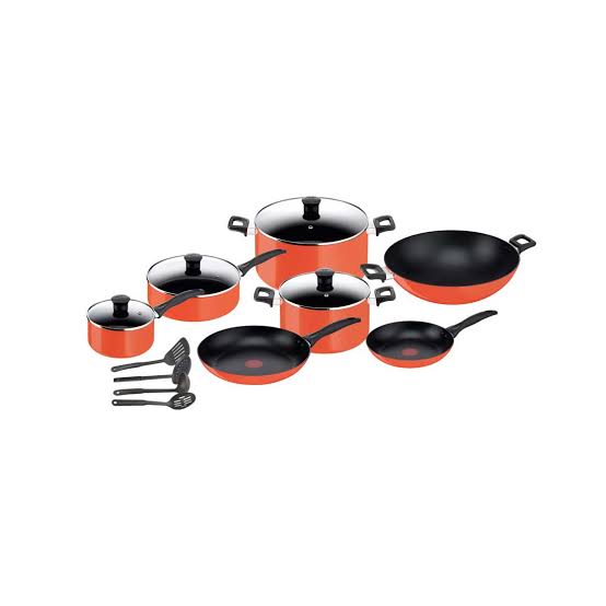Tefal Simply Chef 15 piece Cookware Set Orange B092SE85