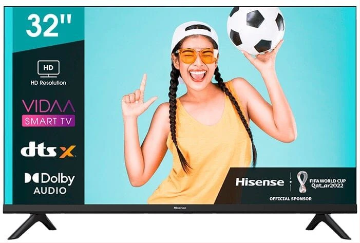 Hisense 32 Inch HD Smart TV With Netflix, Youtube, Prime Video, Dolyby Audio VIDAA TV (3YRs WRTY)