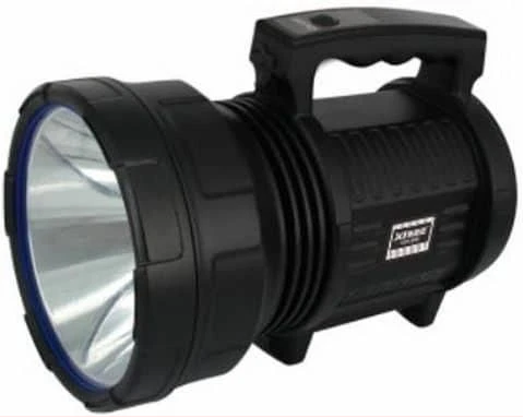 LED Search Light 10W with Lithium Battery Dual Charging 220V AC & 12V DC Solar - Rechargeable Handheld Torch