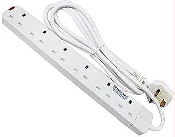 Power King 6 Ways Extension Cable- 3 Meter - White