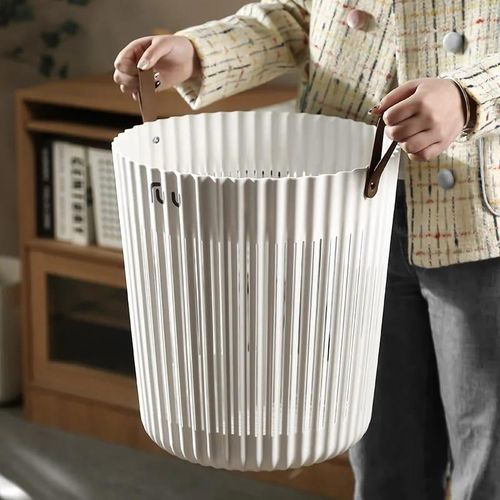 Bathroom Laundry Hamper Storage Clothes Basket Living Room Waste Basket Trash Can Portable Paper Toy Organization Bin- Multicolor