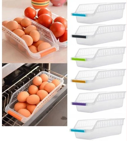 4 Pack Refrigerator Storage Organiser Box, Drawers, Pantry Container, Clear
