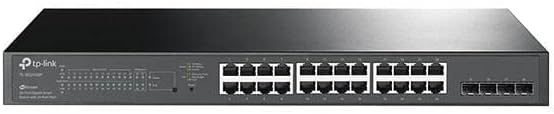 TP-Link Jetstream TL-SG2428P 24 Port Gigabit Smart Managed PoE Switch, 24 PoE+ Ports @250W, 4 SFP Slots, Omada SDN Integrated, PoE Recovery, IPv6, Static Routing, Limited Lifetime Protection