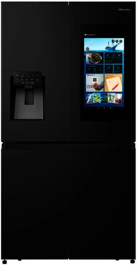 Hisense 680-Litres Smart Fridge RC-68WC4SB; Touch Screen + Ice Maker + Water Dispenser, Frost Free Refrigerator - Black (3YRs WRTY)