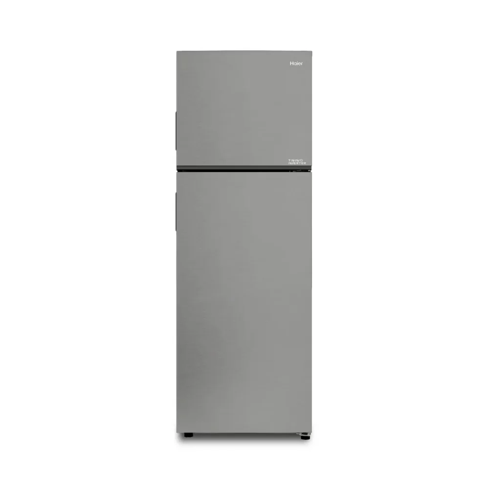 Haier 355 Litres Fridge, (Net 333L) HRF-355NS, Double Door Top Mount Freezer Refrigerator, Frost Free, Twin Inverter Compressor - Silver