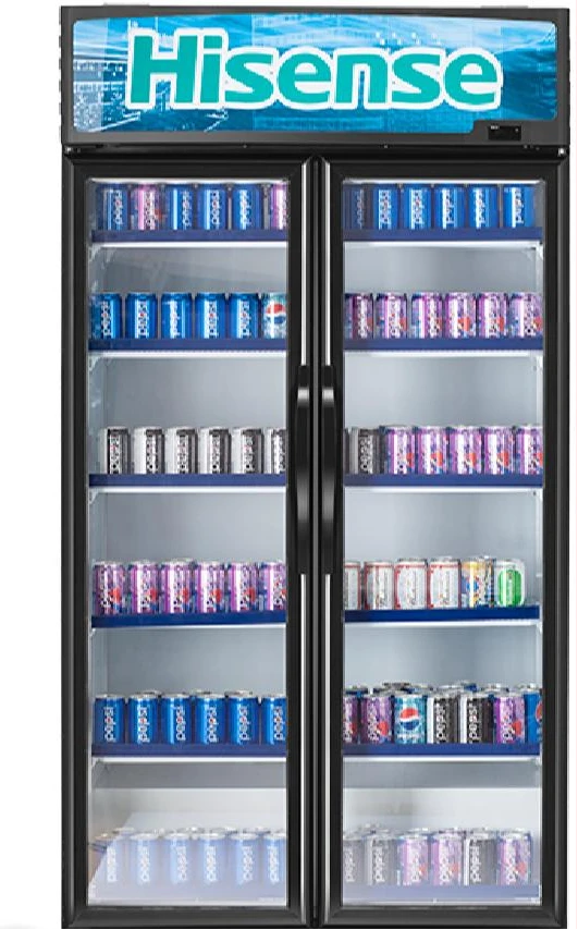 Hisense 810-liter Double Display Cooler – FL-81 – Vertical Display Chiller, Double Display Showcase Refrigerator - Black