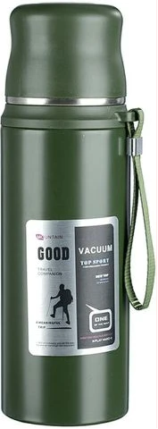 Top Sport 1000ml Thermos Portable Vacuum Flask Insulated Tumbler Bottle With Rope -Green