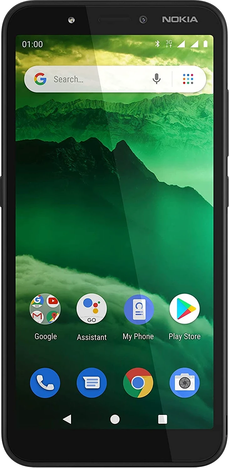 Nokia C1 Android Smartphone, 1GB RAM, 16 GB Memory, 5.45” FWVGA+, Google Assistant Button - Charcoal