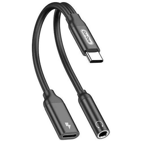 Go-Des GD-UC317 USB Type C to 3.5mm Headphone and Charger Adapter,2-in-1 USB C to Aux Audio Jack Hi-Res DAC and Fast Charging Dongle Cable Cord