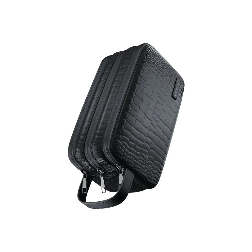 Green Lion Stallion Clutch Bag, Water-Resistant Exterior, Three Compartments, Ergonomic Design, Organized Space, Soft Interior, Sturdy Handle, Mesh Pockets, Delicate Texture