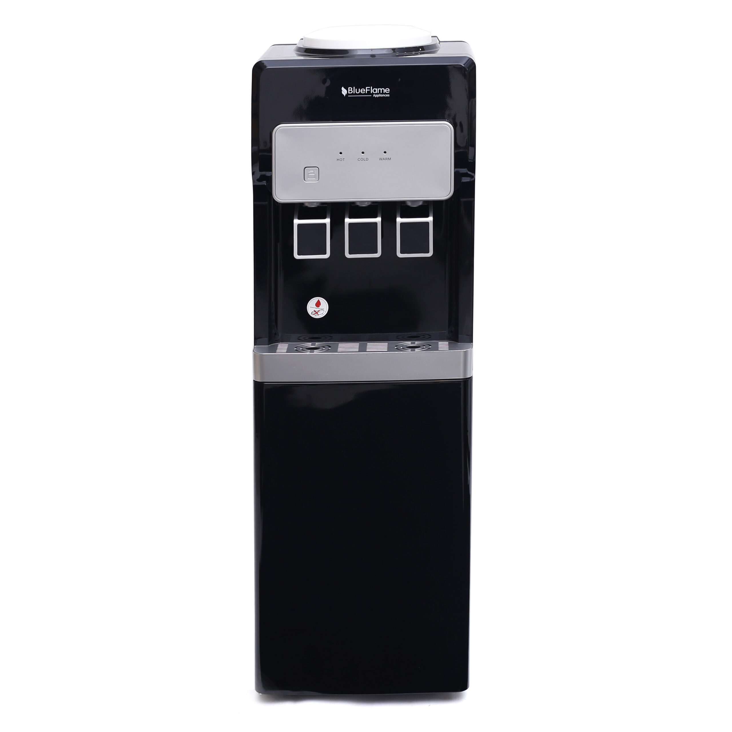 Blueflame Water Dispenser Hot Cold And Normal With Bottom Fridge BF220WDF - Black