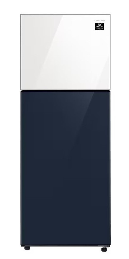 Samsung 348 L Refrigerator TMF, Bespoke Design, Wi-Fi Embedded, White + Navy (Glass), RT35CB56218AUT