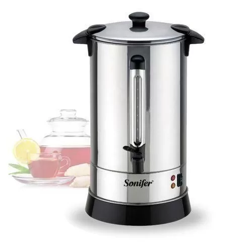 Sonifer 10 Litre Tank Electric Stainless Steel Heating Hot Water Boiler Electric Kettle Urn To Make Tea For Office Parties And Home -Silver