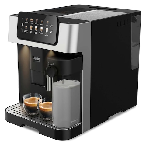 Beko Automatic Bean to Cup Espresso Coffee Machine, CEG 7304X with 19 Bar, 1350W, Touch Control LCD Display, 2L Water Capacity, 600ml Milk Container Capacity - Stainless Steel