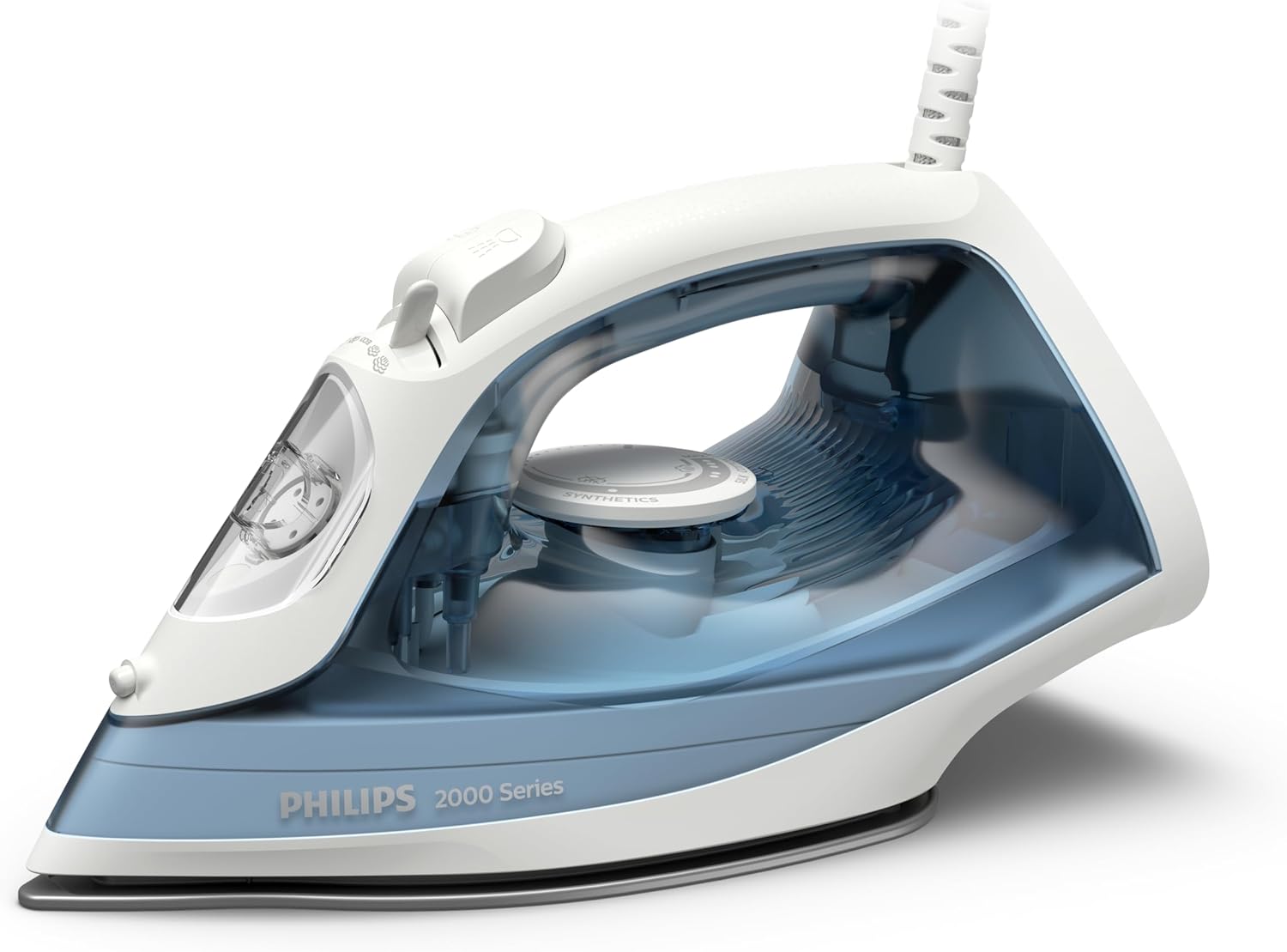 Philips Steam Iron 2000 Series - 2000W, 25 g/min Continous Steam, 100g Steam Boost, Non-stick Soleplate, Drip-stop, 4 Steam Settings, Light Weight, Blue - DST2010/26