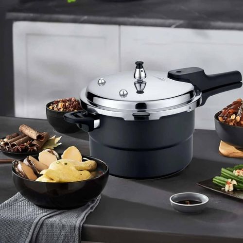 26cm, 9L Multifunctional Energy Saving Cooker Pressure Cooking Pot Aluminium Hard Anodized Pressure Cooker With Outlet Valve Safety Explosion-proof Pot Saucepan For Eco-friendly Non-Stick Induction Co
