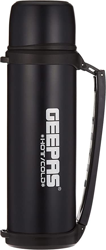 Geepas 2.2L Vacuum Flask GSVF4113, Stainless Steel Vacuum Bottle,- Keep Hot & Cold Antibacterial topper & Cup - Perfect for Outdoor Sports, Fitness, Camping, Hiking, Office, School