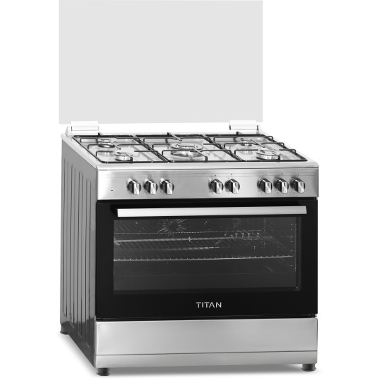 Titan Full Gas Cooker 90*60cm 5 Gas Freestanding Cooker w/ Electric Oven, TN-FC9500XBS