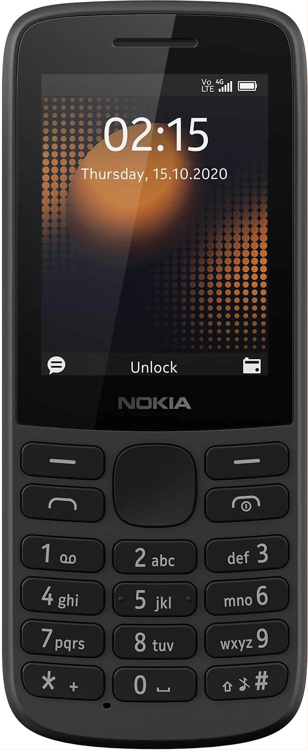 Nokia 215 4G Dual SIM 4G Phone with Long Battery Life, Multiplayer Games, Wireless FM Radio and Durable Ergonomic Design – Black
