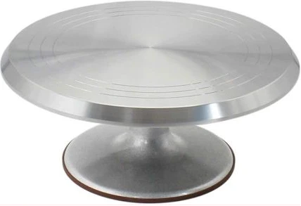 12 Inch Rotating Cake Decorating Revolving Pottery Stand Turntable, Silver