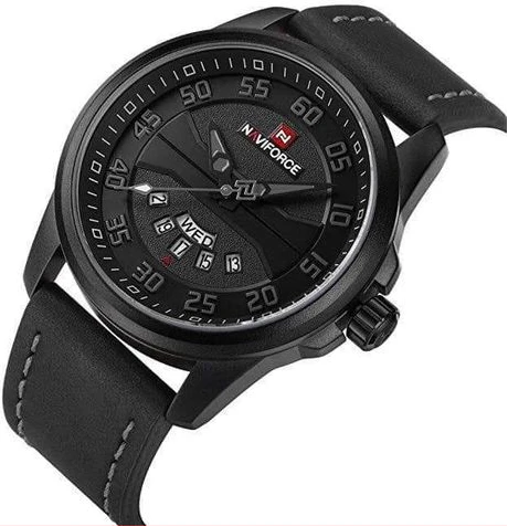 Naviforce Analog And Dated Quartz Waterproof Men's Designer Watch - Black
