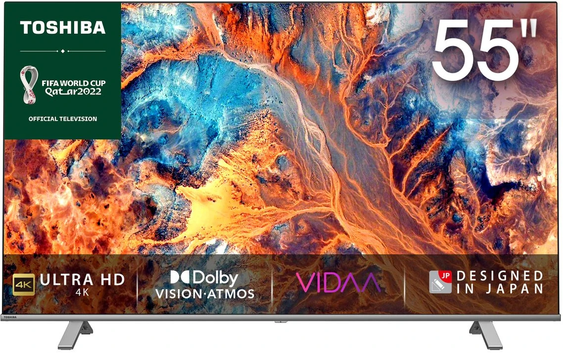 Toshiba 55-Inch 4K UHD Smart LED TV With HDR & Dolby Atmos, Bluetooth, With Inbuilt Free To Air Decoder - Black (2YRs WRTY)