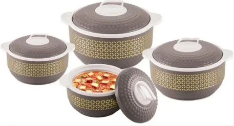 4 Pieces Insulated Hot Pot Dishes 800/1600/2200/3200- Multicolors