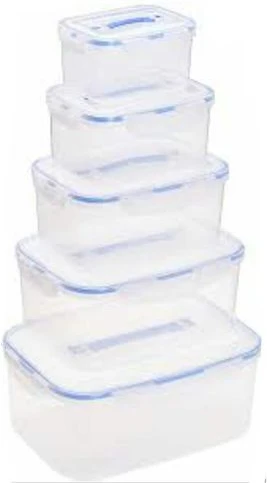 5 Piece Airtight Food Storage Containers Tins With Lids,Multi-Colours.