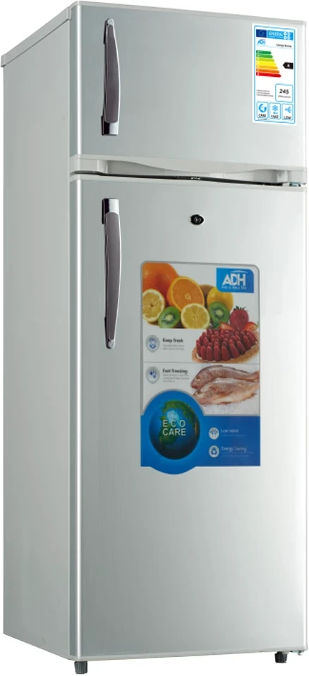ADH 468 - Litres Fridge, Double Door Refrigerator - Silver