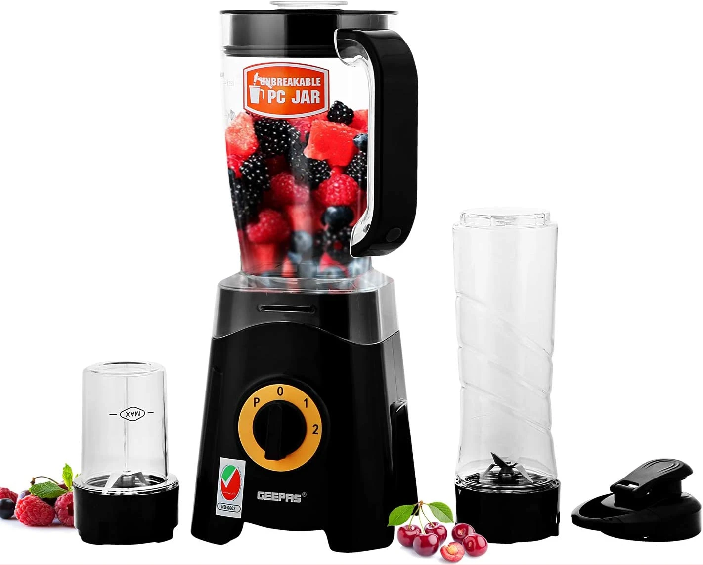 Geepas GSB44033 3 in 1 Blender, Unbreakable Jar Smoothie Blender