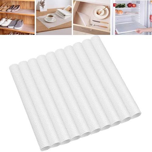 12 PCS Refrigerator Mats 18*11.5 in, EVA Refrigerator Liners for Shelves Non Slip Washable Can Be Cut Fridge Shelf Liner Waterproof Fridge Pads Mat Non Adhesive Clear Drawer Table Placemats Kitchen Ca