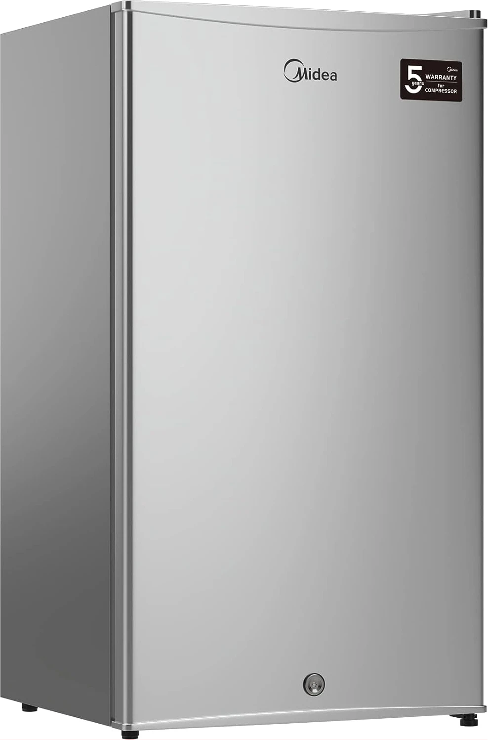 Midea 120-Litre Fridge MDRD142FGD; (Net 95L), Single Door Refrigerator with Separate Chiller Compartment 2L Bottle Holder, Adjustable Legs, Mini Fridge for Kitchen, Bedroom, Office & Bar