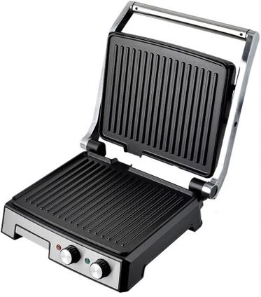 AVINAS 180 Degree Panini BBQ Grill / Sandwich Maker Press Machine- Silver