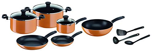 Tefal B168A574 15Pieces New Prima Cooking Set, Orange/Black, Aluminium