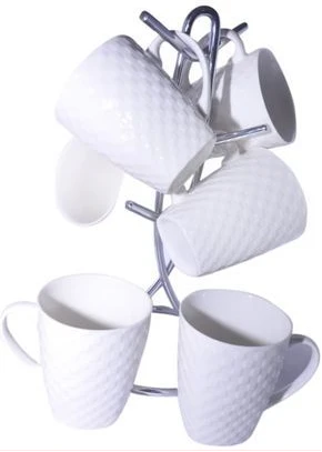 6 Pieces of Self Design Mugs Cups - White
