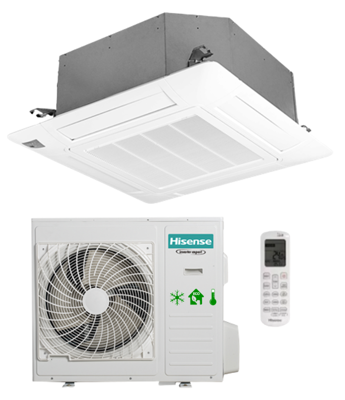 Hisense 48000 BTU Cassette Air Conditioner, Ceiling Air Conditioner AUC-48HR6SEKA - White (3YR WRTY)