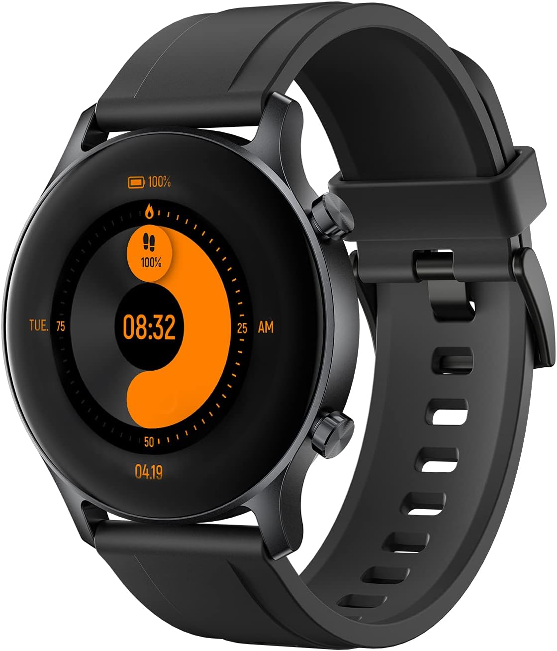 Haylou RS3 Smartwatch With Heatlh Fitness Tracker, 5ATM Waterproof GPS AMOLED HD Display - Black